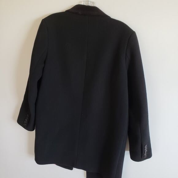 Katharine Hamnett Black Wool Velvet Collar Long Coat - Picture 5 of 7